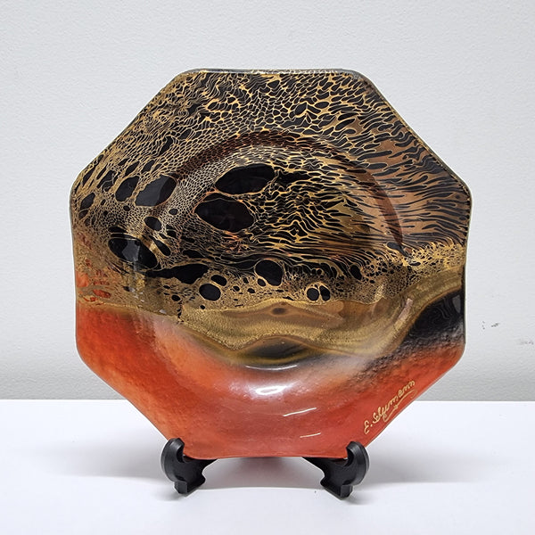 Eveline Schumann, signed, Australian Art Glass Bowl. Please note stand is not included. It is in good original condition and has been sourced locally. Please view photos as they help form part of the description.