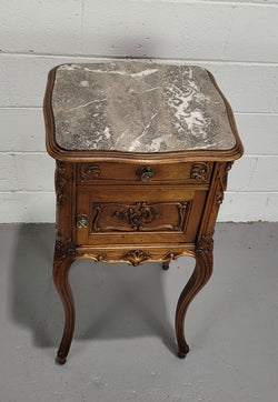 Single Carved French walnut Bedside Cabinet | Antique & Vintage | Moonee Ponds Antiques | Australia Wide Delivery