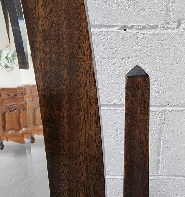 Lovely simple Antique Walnut cheval mirror with original bevelled mirror. In good original detailed condition.