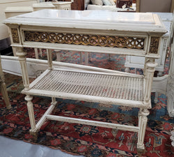 Painted French Louis XVI Style Marble Top Console Table | Antique & Vintage | Moonee Ponds Antiques | Australia Wide Delivery