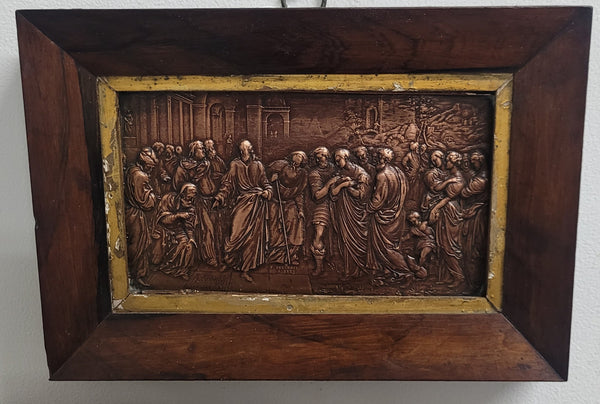 Signed Georgian copper panel plaque in its original frame circa 1827. It is in good original condition.