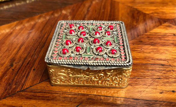 Antique Gilt French Miniature Compact