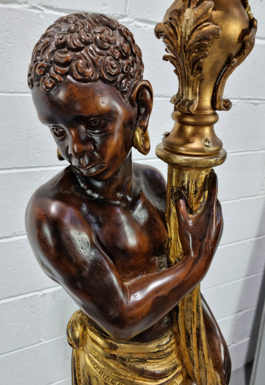 19th Century Wooden Italian Blackamoor Floor Lamp | Antique & Vintage | Moonee Ponds Antiques | Australia Wide Delivery