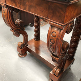 Antique French Flame Mahogany Console Table