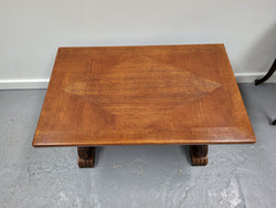 French Oak Spanish Style Stretcher Base Coffee Table | Antique & Vintage | Moonee Ponds Antiques | Australia Wide Delivery