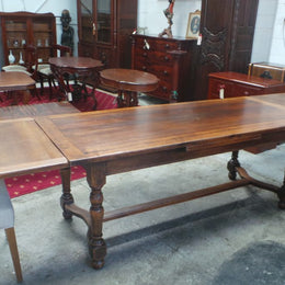 A Large French Farmhouse Oak Extension Table