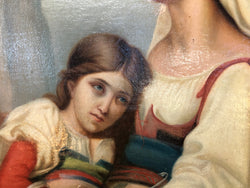 Beautifully Framed Victorian Oil Painting of a Lady and Child | Antique & Vintage | Moonee Ponds Antiques | Australia Wide Delivery