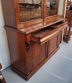 Early Victorian Large Flame Mahogany Bookcase | Antique & Vintage | Moonee Ponds Antiques | Australia Wide Delivery