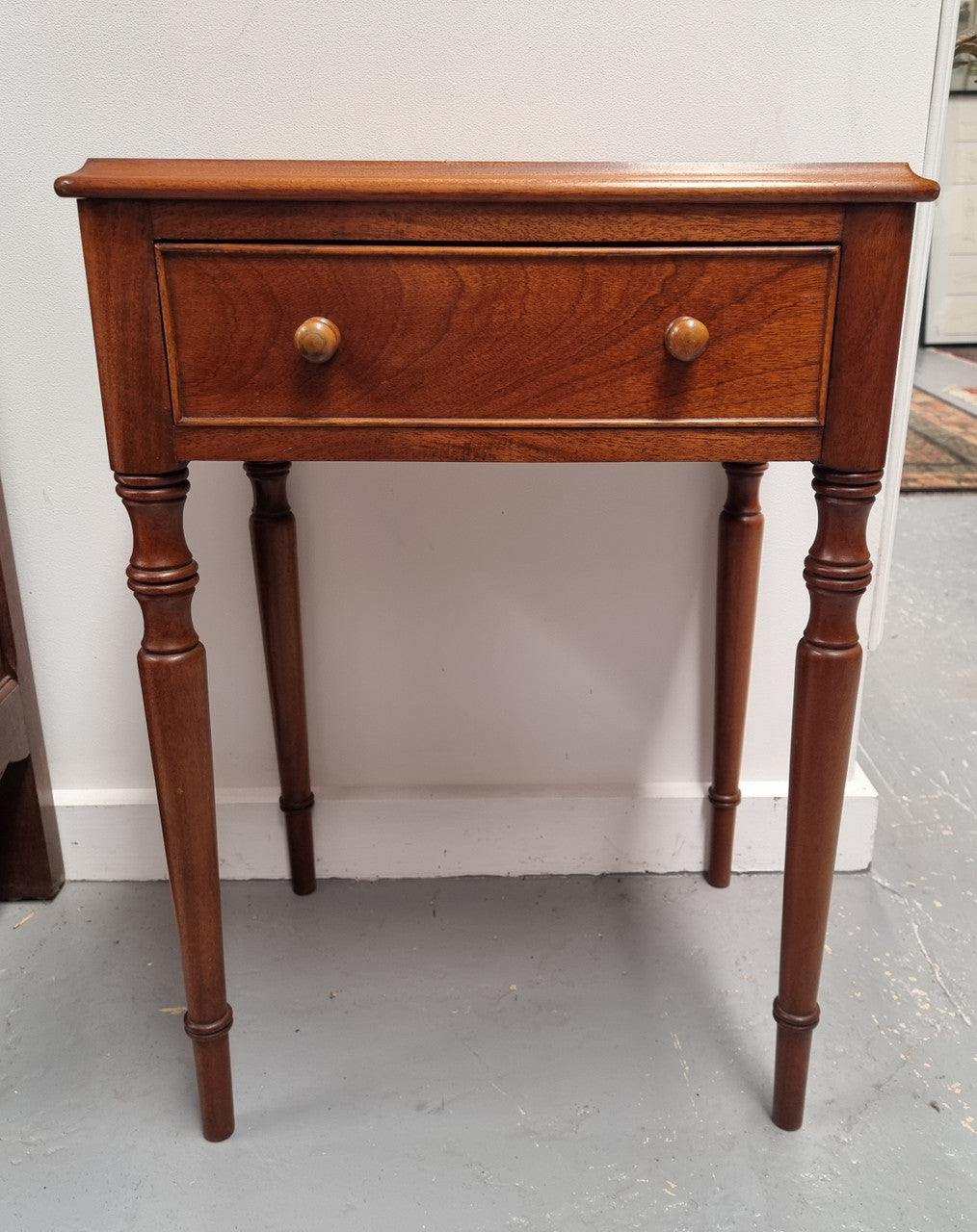 Single Mahogany One Drawer Bedside