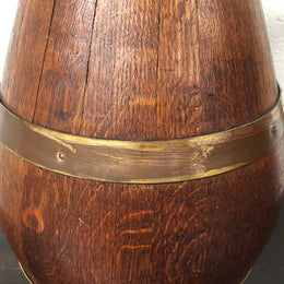 French Oak coopered with copper large wine jug. In good original condition.