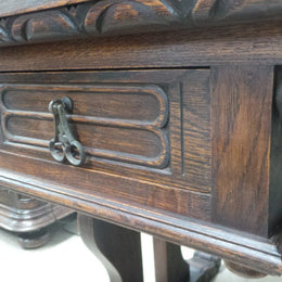 French Oak Desk With A Parquetry Top