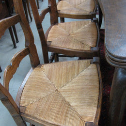 Set of 8 French Oak Dining Chairs-1