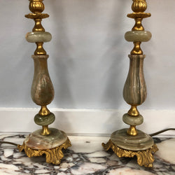 Pair of Vintage Onyx And Marble Lamp Bases | Antique & Vintage | Moonee Ponds Antiques | Australia Wide Delivery