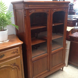 French Walnut Two Door Bookcase