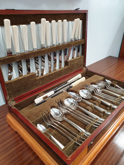 Grosvenor Delphic Art Deco Cutlery Set For Six People | Antique & Vintage | Moonee Ponds Antiques | Australia Wide Delivery