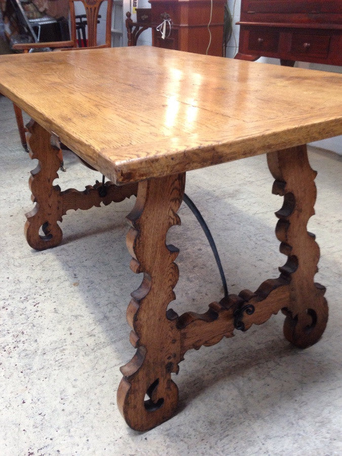 French Oak Spanish Style Table - Desk | Antique & Vintage | Moonee Ponds Antiques | Australia Wide Delivery