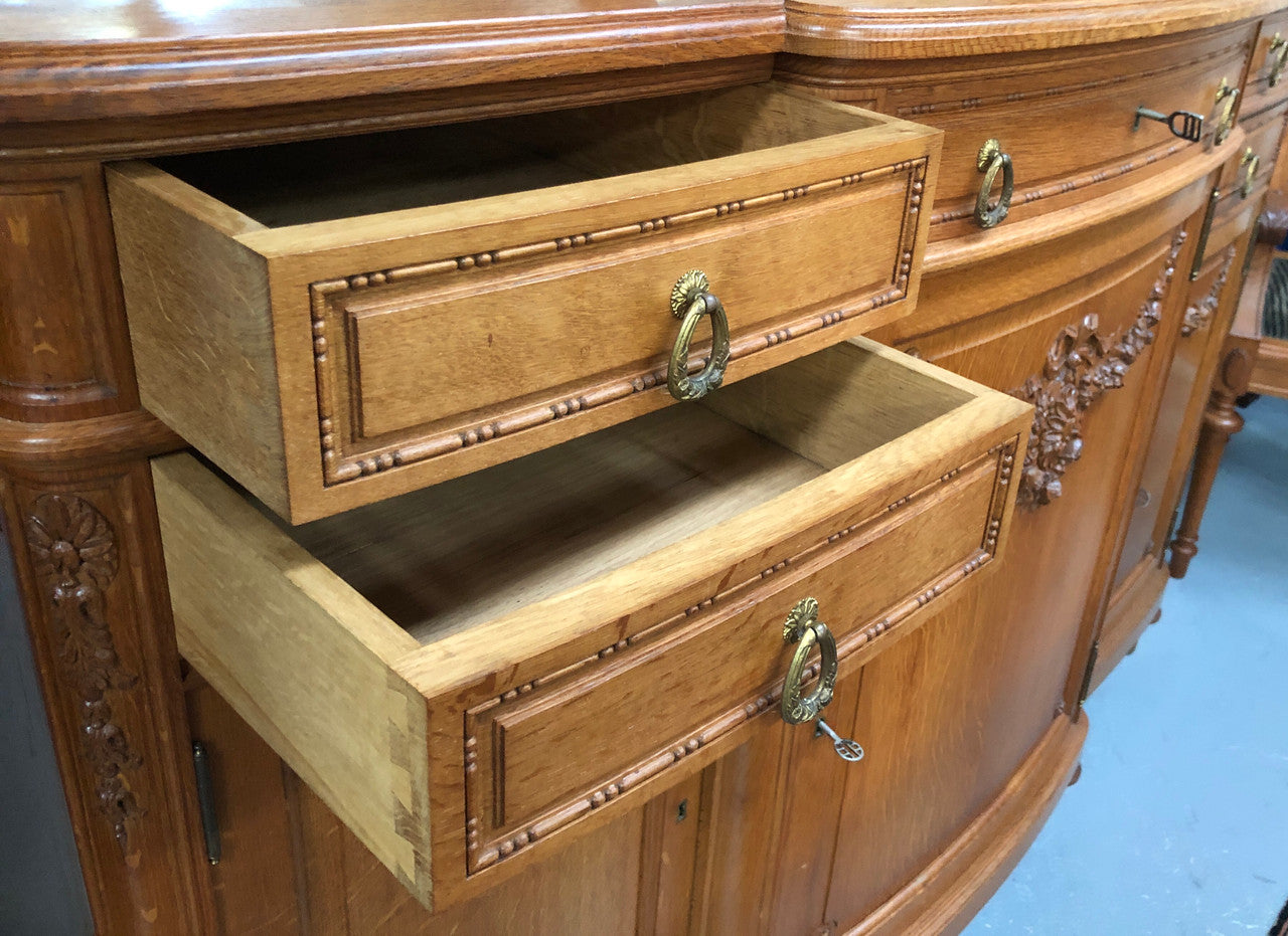 Beautiful French Oak Louis XVI Style Carved Buffet | Antique & Vintage | Moonee Ponds Antiques | Australia Wide Delivery