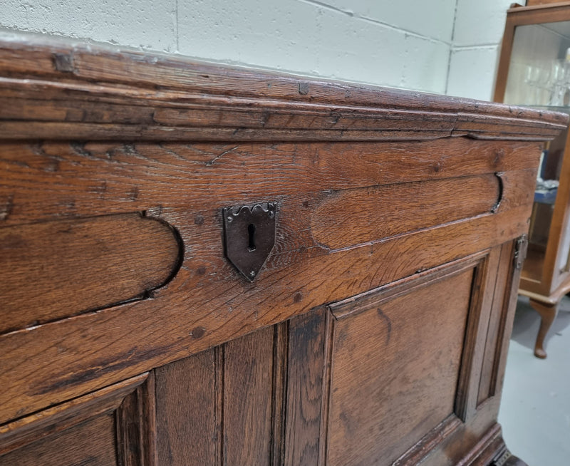 Fabulous early 19th Century French Oak carved coffer/ trunk. It has amazing patina and has a small inside storage section which originally would of been used for candles. It is in in good original condition.