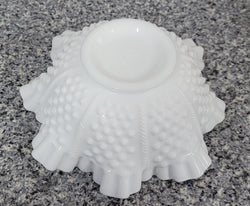 Charming Frilled Edge “Fenton” Milk Glass Bowl | Antique & Vintage | Moonee Ponds Antiques | Australia Wide Delivery