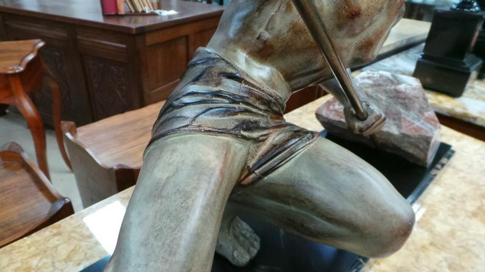 Art Deco Male Statue Show of Strength | Antique & Vintage | Moonee Ponds Antiques | Australia Wide Delivery