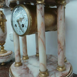 French Marble Clock Set