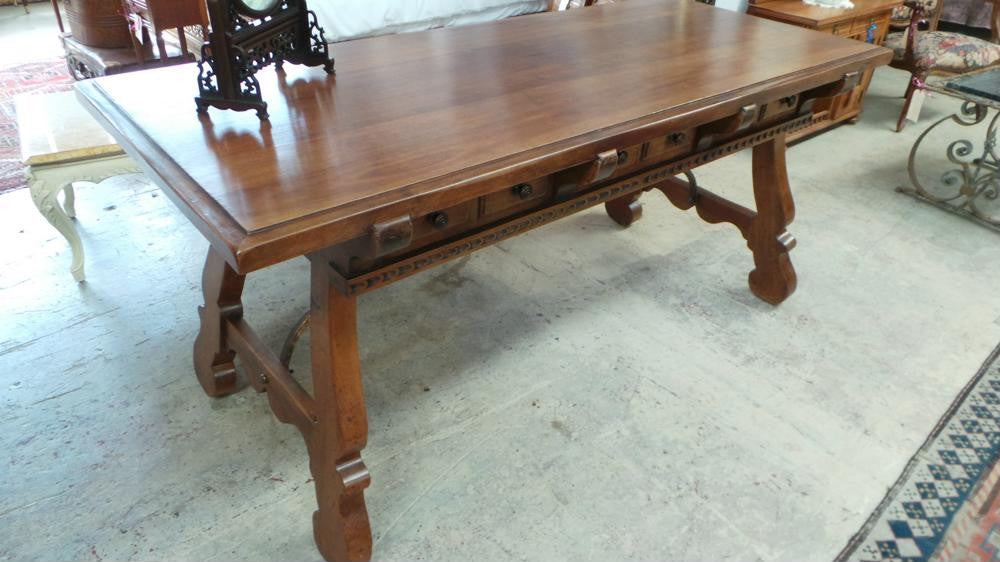 French Walnut Spanish Style Desk | Antique & Vintage | Moonee Ponds Antiques | Australia Wide Delivery