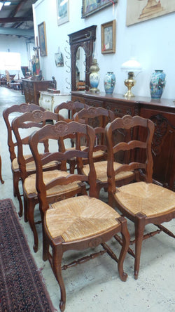 Set of Six French Oak Ladder Back Chairs | Antique & Vintage | Moonee Ponds Antiques | Australia Wide Delivery