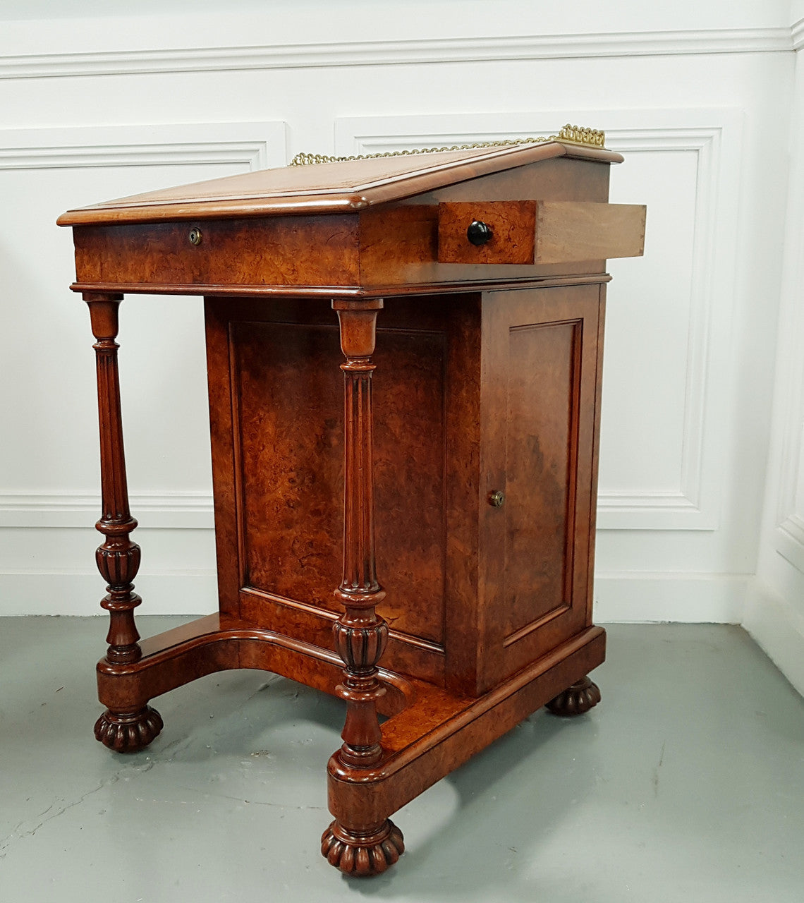 Absolutely Stunning William IV Burr Walnut Davenport by Gillows | Antique & Vintage | Moonee Ponds Antiques | Australia Wide Delivery