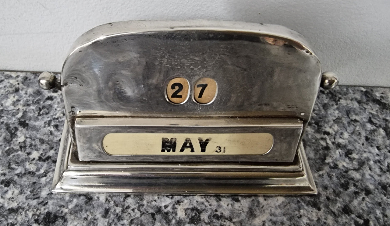 Art Deco Sterling Silver Birmingham Working Calendar