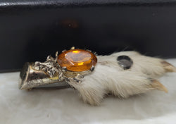 Scottish Grouse Foot with Amber Coloured Glass | Antique & Vintage | Moonee Ponds Antiques | Australia Wide Delivery