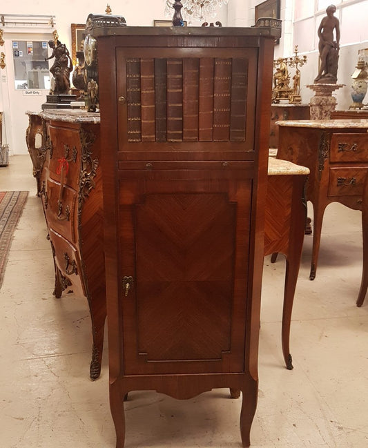 French Louis XV Style Side Cabinet WIth Marble Top