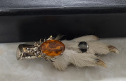 Scottish Grouse Foot with Amber Coloured Glass | Antique & Vintage | Moonee Ponds Antiques | Australia Wide Delivery