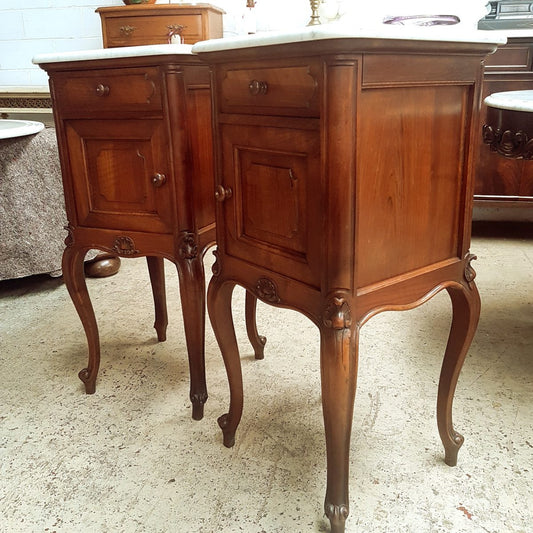 Pair of French Walnut Bedside Cabinets-3