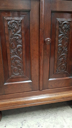 Petite French Oak Carved Two Door Cabinet | Antique & Vintage | Moonee Ponds Antiques | Australia Wide Delivery
