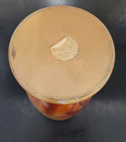 Antique Pokerwork Timber Vase With Floral Design | Antique & Vintage | Moonee Ponds Antiques | Australia Wide Delivery
