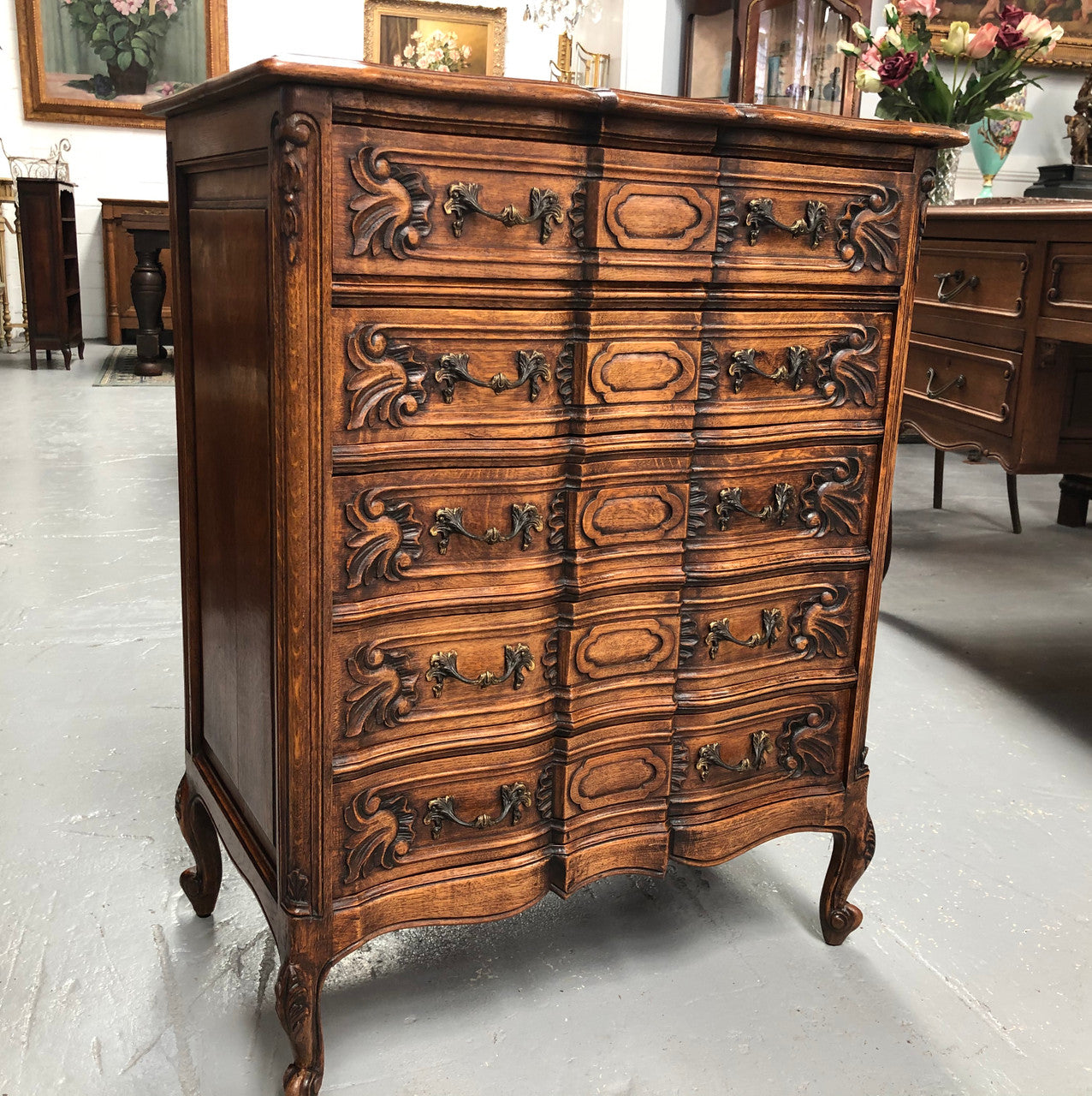 French Oak Miniature Chest of Five Drawers | Antique & Vintage | Moonee Ponds Antiques | Australia Wide Delivery