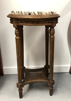 French Round Two Tier Marble Top Gilt Wood Side Table | Antique & Vintage | Moonee Ponds Antiques | Australia Wide Delivery