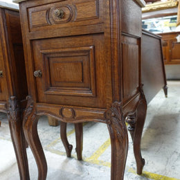 Pair Of French Oak Bedside Cabinets-2