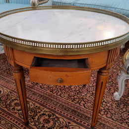 Louis XVI Style Mahogany Marble Top Bouillotte Table