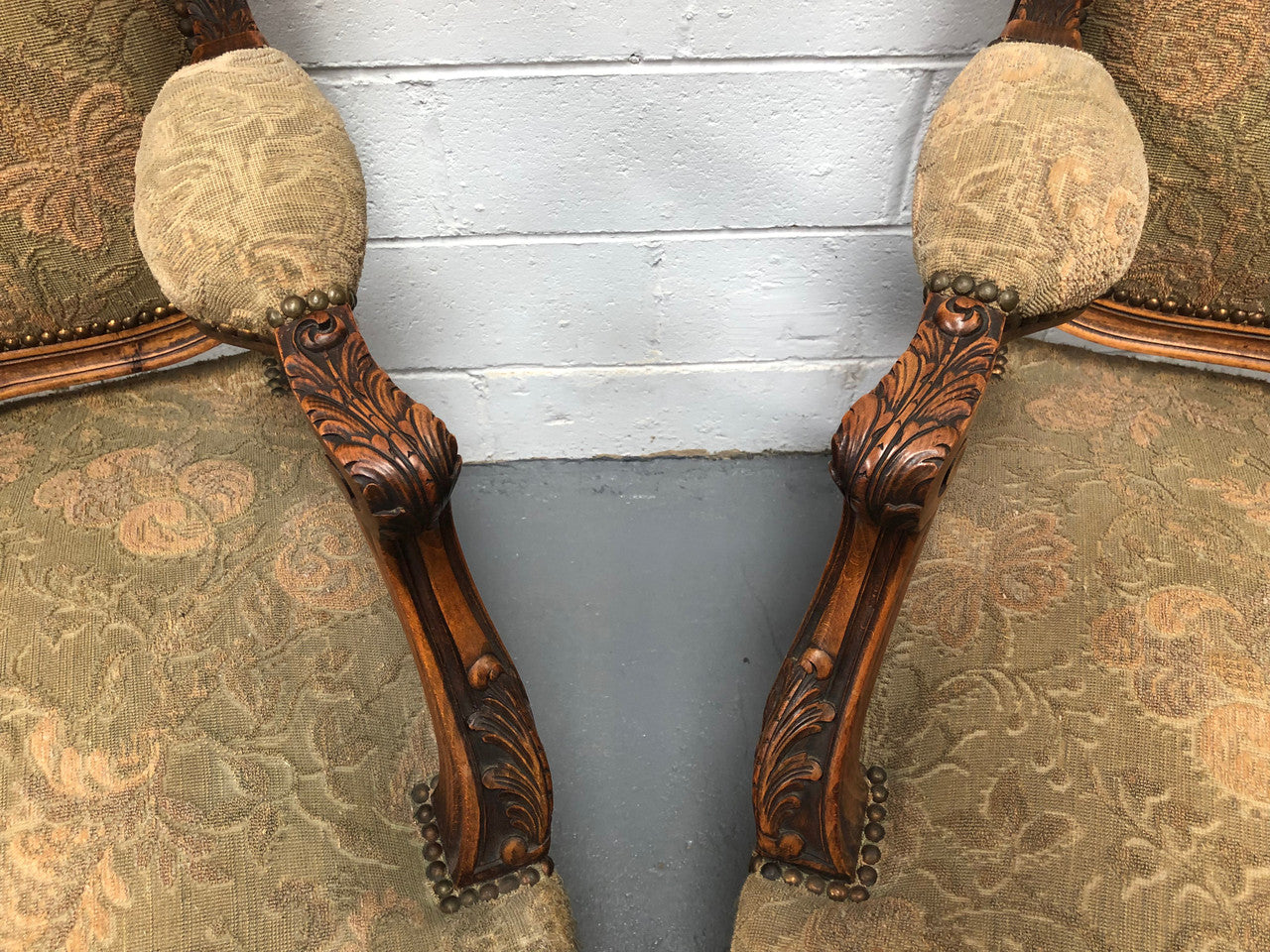 Beautiful Pair Of French Carved Arm Chairs | Antique & Vintage | Moonee Ponds Antiques | Australia Wide Delivery