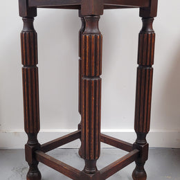 Round Tudor Oak Occasional Table Circ: 1930;s In good detailed condition.