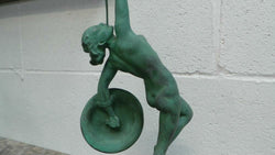 French Art Deco Sculpture Of Nude With Trumpet By Guerbe | Antique & Vintage | Moonee Ponds Antiques | Australia Wide Delivery