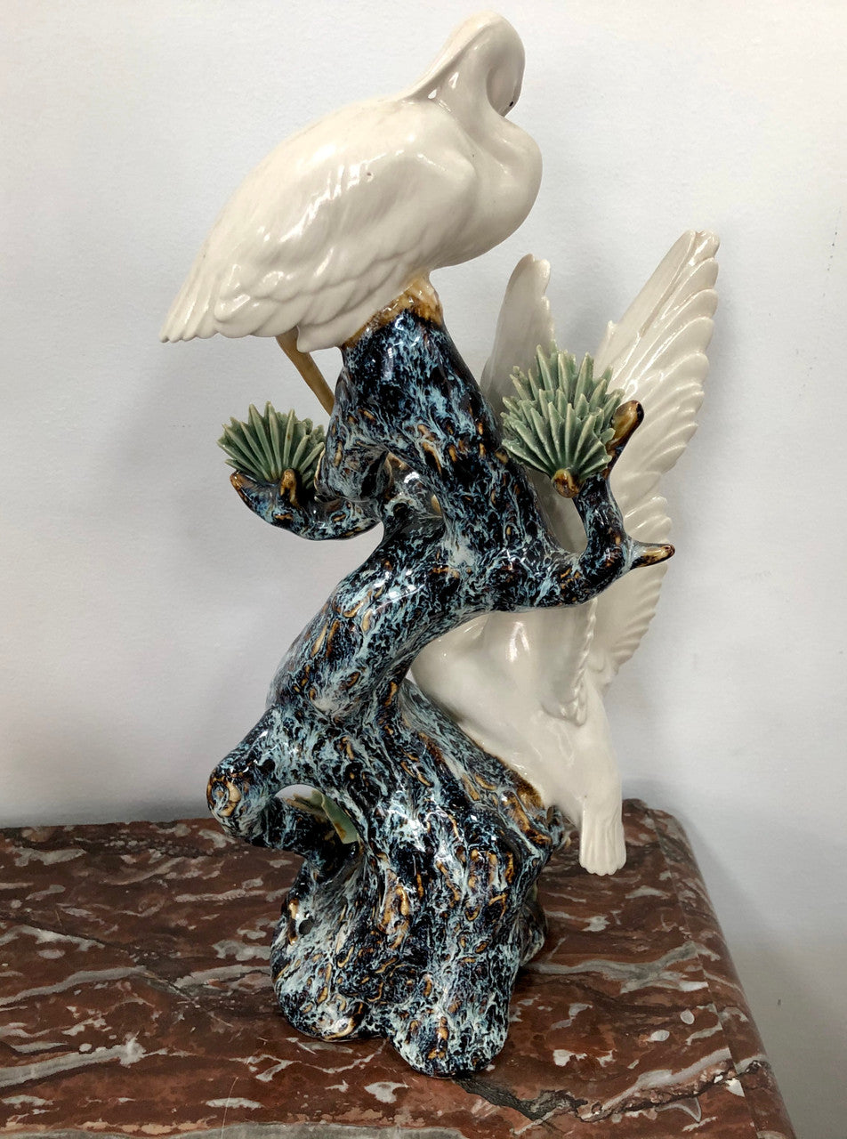 Impressive Chinese Sculpture Of Cranes Standing On Tree | Antique & Vintage | Moonee Ponds Antiques | Australia Wide Delivery