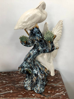Impressive Chinese Sculpture Of Cranes Standing On Tree | Antique & Vintage | Moonee Ponds Antiques | Australia Wide Delivery