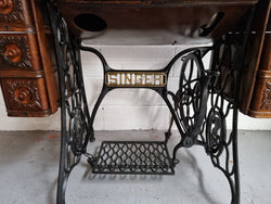 Oak Singer Treadle Sewing Machine on Cast Iron Base | Antique & Vintage | Moonee Ponds Antiques | Australia Wide Delivery
