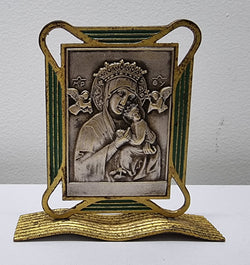 Art Deco Silver Gilt Brass & Enamel Religious Icon | Antique & Vintage | Moonee Ponds Antiques | Australia Wide Delivery