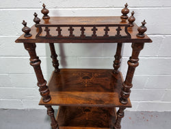 Victorian Beautifully Inlaid Walnut Three Shelf What-Not | Antique & Vintage | Moonee Ponds Antiques | Australia Wide Delivery
