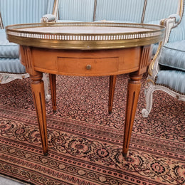 Louis XVI Style Mahogany Marble Top Bouillotte Table