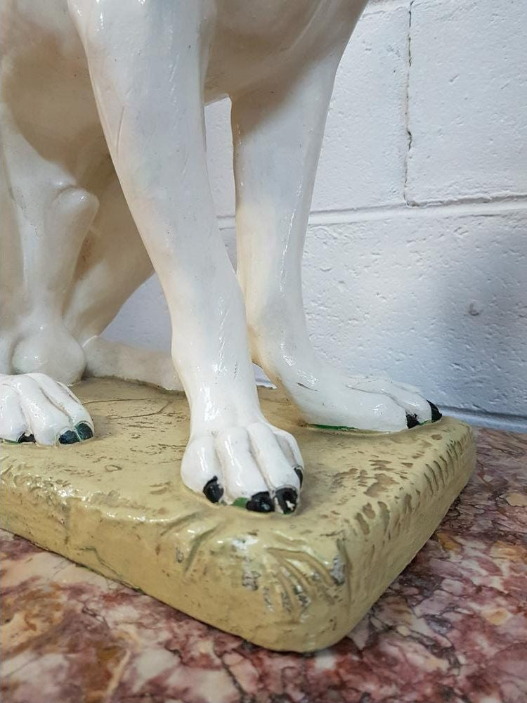 Large Antique Painted Terracotta Dog Statue | Antique & Vintage | Moonee Ponds Antiques | Australia Wide Delivery