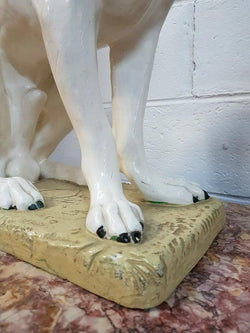 Large Antique Painted Terracotta Dog Statue | Antique & Vintage | Moonee Ponds Antiques | Australia Wide Delivery
